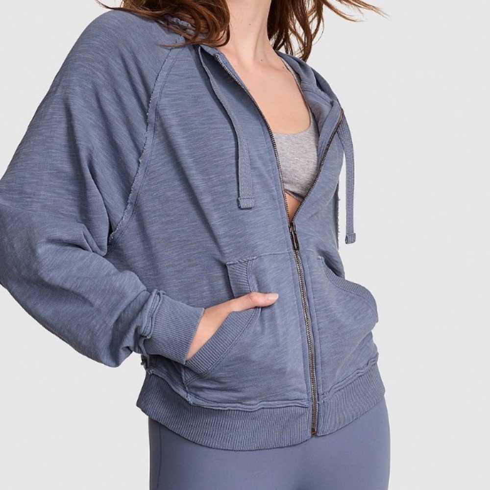 PINK Victoria's Secret Slate Blue zip up Hoodie